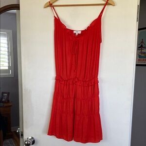 NSR Red Spaghetti Strap Sundress Mini
